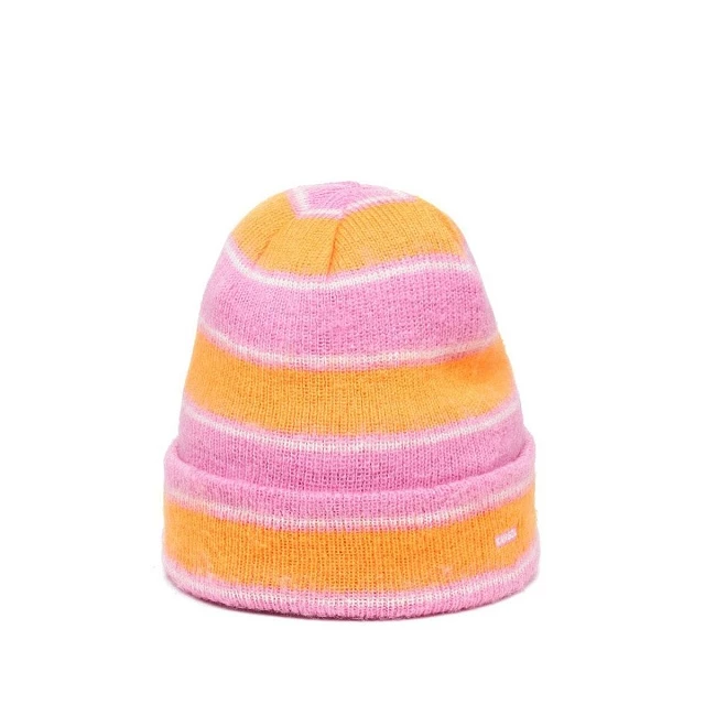 Fuzzy stripe beanie